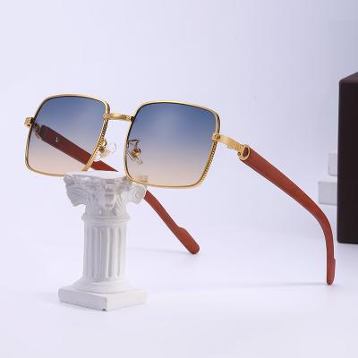 China New Fashion Square Sun Glasses Frames Big Sunglasses Men Metal Shape Luxury Brand Design Glasses For 2022 High Quality Men Women Eyewear for sale