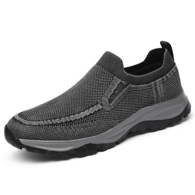 China Factory Custom Cushioning Plus Size Women Men Loafers Mesh Fly Woven Zapatillas Breathable Sports Shoes for sale