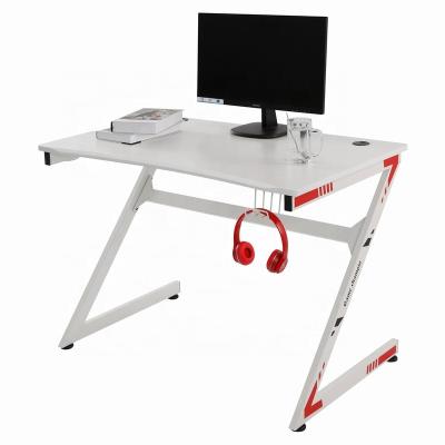 China Other Modern Gaming Computer Desk Home Office Gaming Table With Cup Holder Earphone Hook Z Shaped Leg for sale