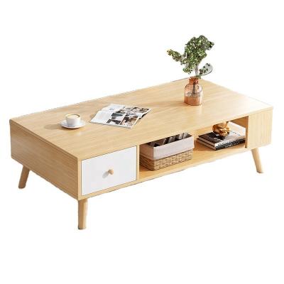 China Modern Custom American Wooden Coffee Table 2 Tiers (The Other) Rectangular Adjustable Single Center Table for sale