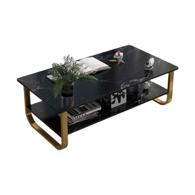 China Easy To Install Glass Coffee Table Modern Coffee Table Side Tea Table With Shelf Bottom Living Room for sale