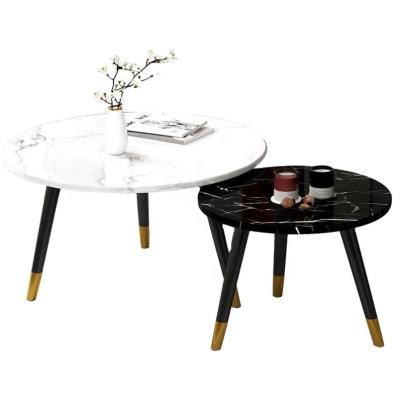 China Nesting Extendable Modern Minimalist Coffee Table Set White Marble Round Shape for sale