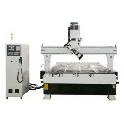 China Hotels 4 Axis 3d ATC Vacuum Table With T-solt 1325 Turn Axis Wood CNC Router Machinery for sale