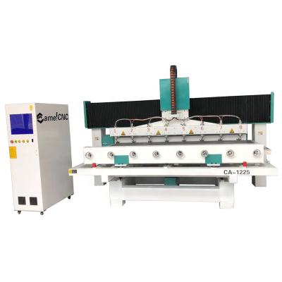 China Wood Cylinders and CA-1225 Woodworking 3d CNC Router 4 Axis 8 Rotary Flat Cnc Wood Engraving Router for Flat Cylinder Engraving for sale