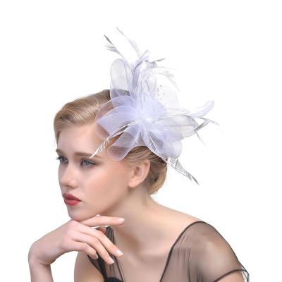 China 2021 Plush Decorations Feather Pitcher Hat Hijab Hat Wedding Fascinators Hats for sale