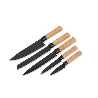 China Viable Kitchen Knife Set With Wooden Block Professional Stainless Steel 6pcs Kitchen Knife Set for sale