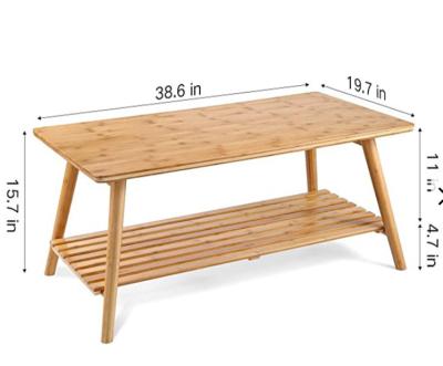 China Modern Bamboo Two Tiers Coffee Table New Design for sale