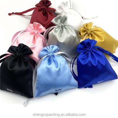 China Luxury Personalized Necklace Ring Packing Bag Satin Cord Jewelry Gift Pouch Satin for sale