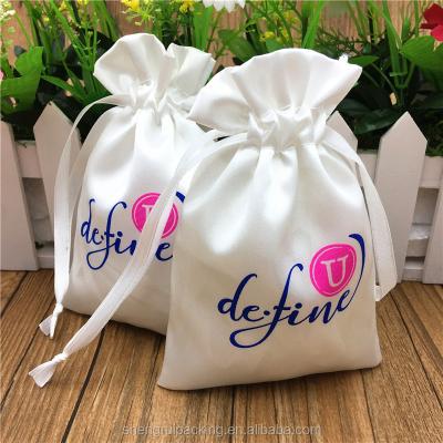 China Small Recyclable Custom Satin Drawstring Gift Bag Wholesale Jewelry Bag for sale