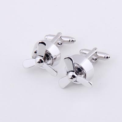 China Fashion Silver Air Fan Propeller Cufflinks Propeller Funny Custom Cufflink for sale