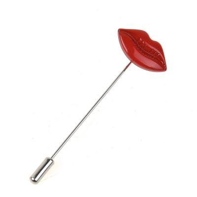 China Funny Europe Kiss Lapel Pins For Men's Accessories Sexy Lip Lapel Pin for sale