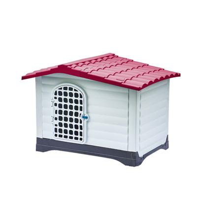 China Wholesale Two Doors Breathable Dog House Outdoor Waterproof Plastic Dog Kennel for sale