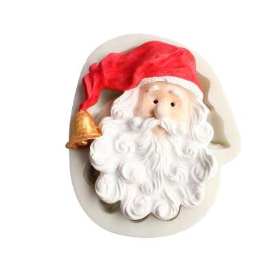 China Handmake Cakes New Christmas Decoration Silicone Mold Santa Chocolate Fondant Mold For Home Kitchen Baking for sale