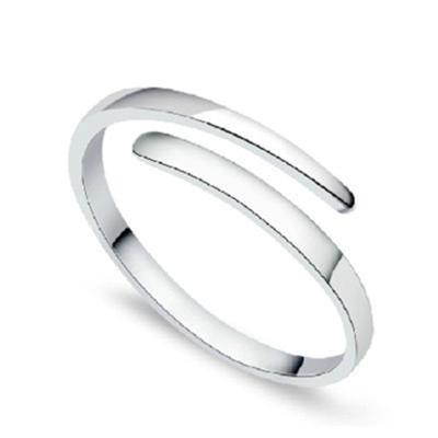 China Opening Birthday Gift Circle 925 Sterling Silver Double Ring Women's Classic Line Simple Adjustable Ring for sale