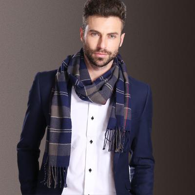 China Wholesale Custom Cotton Warm Mens Scarf Men's Winter Lattice Tassel Windshield Tartan Scarves for sale