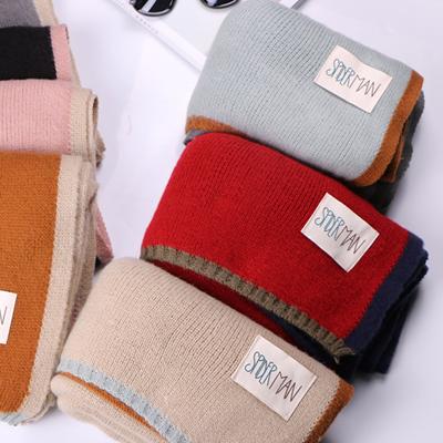 China Windshield Button Buckle Solid Color Thickening Couples Korean Double-sided Knitted Scarf Hot New Small for sale