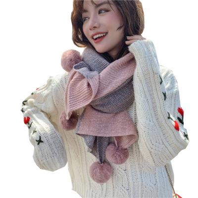 China Knit/To Warm 2021 New Long Cashmere Winter Thick Shawl Warm Loop Yarn Cashmere Scarf Shawls For Women for sale