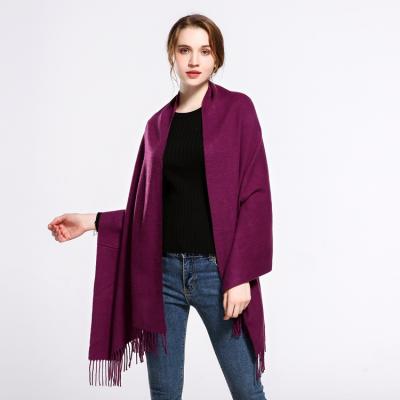 China Knit/Autumn And Winter New Pure Warm Shawl Wool-acrylic Fringed Cashmere Scarf Custom Slim Women for sale