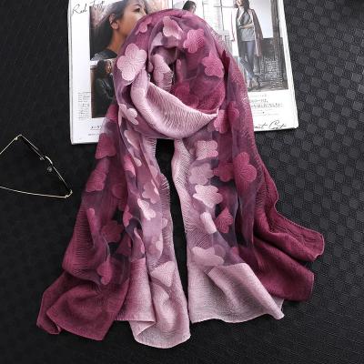 China 2021 Spring New Elegant Atmospheric Sunscreen Long Gradient Long Gradient Warm Shawl Holiday Decoration Fashion Trend Scarf Ladies for sale