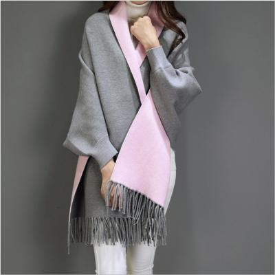 China With Sleeves Hot Sale Soild Color Pashmina Cashmere Shawls Tassel Scarf Cape Wraps Shawls With Sleeves for sale