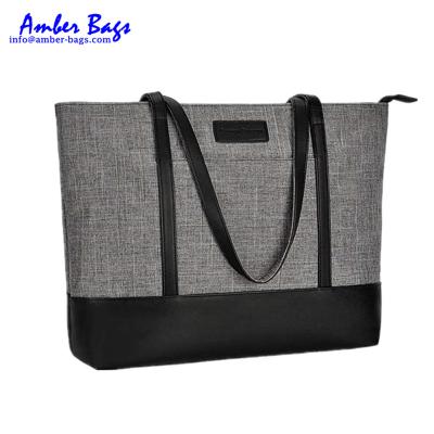 China High Quality PU Leather Handle Laptop Tote Bag For Women for sale