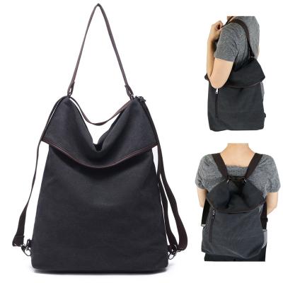 China Lady use ladies canvas shoulder bag, three way backpack and handbag for sale