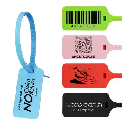 China Sustainable Custom Clothing Brand Printed Logo Safety Hanging Tag Personalized Clothing Hang Tags Plastic Label For Clothes for sale