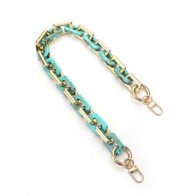 China Garment\jeans\DIY\bags\cover tie wholesale custom plastic acrylic thick mixed resin gold chain handbag chain strap for bag for sale