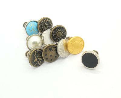 China High Quality Custom Viable Logo Shape Metal Screw Jeans Accessories Buttons Push Button For Jeans for sale