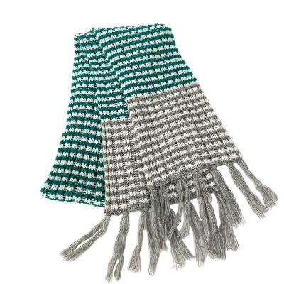 China Newest Scarf High Quality Classic Design Long Stripe Colorful Scarf Colorful Winter Warm With Long Tassel for sale