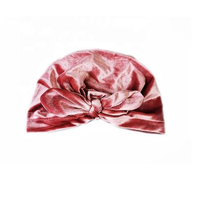 China 2021 Fashion Design New Product Popular Turbante De Mujer Pure Soft Color Soft Bows Turban Hat for sale