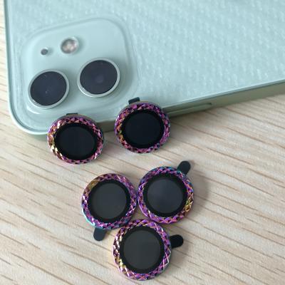 China Anti-Fingerprint Eagle Eye Rhombic Glow Shiny Diamond Lens Protective Film For iPhone 13 Pro Max for sale