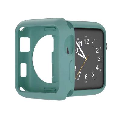 China Wholesale Lowest Water Resistant Watch Band Frame For Apple Watch TPU Silicone Candy Color Case For iwatch 23456SE for sale