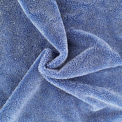 China Floor Factory 480gsm Professional Blue Twist Knitted Pile Mop Protector Household Floor Microfiber Cleaning Cloth In Roll for sale