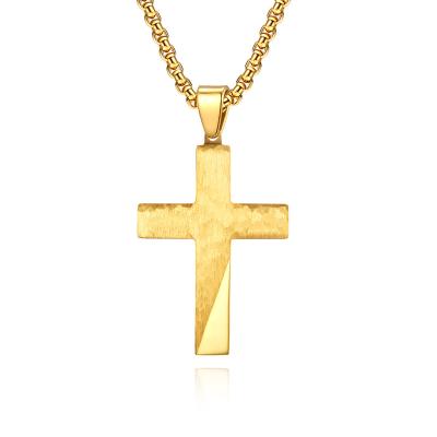 China Trendy Jewelry Cross Cross Mens Fashion Necklace Classic Stainless Steel Pendant Necklace For Gift for sale