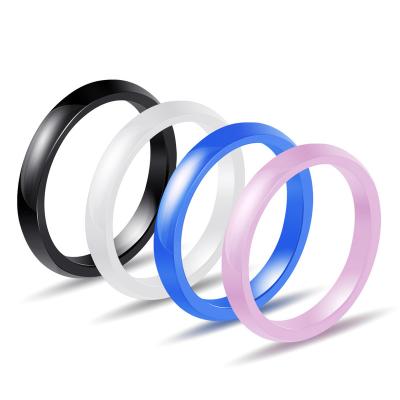 China Amazon Trendy Simple Fashion Stacking Rings 3mm Four-color Ceramic Couple Rings Ring Jewelry for sale