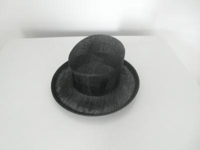 China Base dura negra de las señoras Sinamay Fascinator, sombrero de Sinamay de la iglesia mini 3 capas en venta