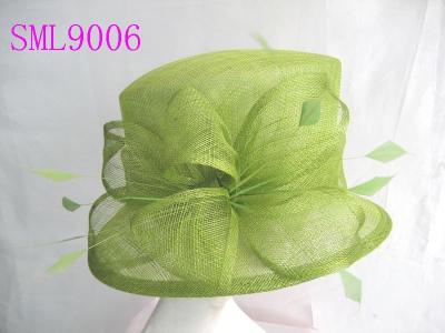 China Spring Sage Sinamay Ladies Hats , Green Small church lady hats for sale