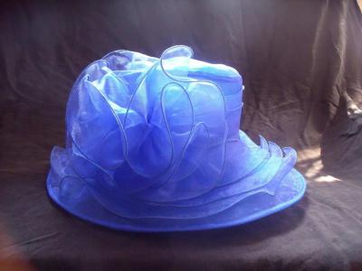 China Stylish Elegant Women Organza Hat With 3 Layers and Big Flower for Normal Day, Party for sale