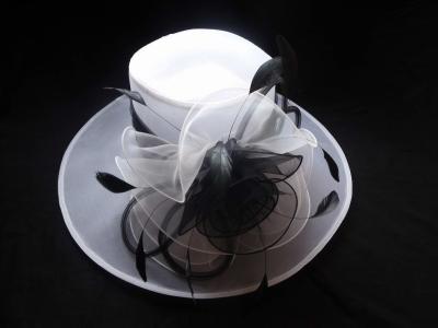 China Custom Stylish 100% Organza Hats For Women, Ladies Church Hat With Organza Self Trim for sale