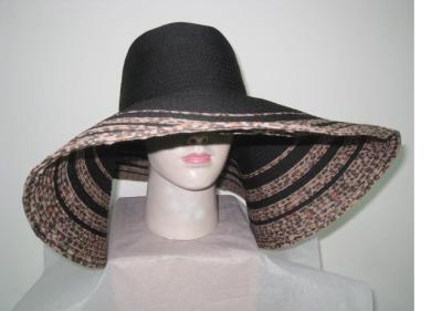 China Floppy Ribbon Hat For Women, Wide Brimmed Ladies' Casual Hats With Lepord Ribbon For Beach for sale