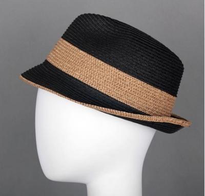 China Custom Ladies' Fashion Paper Braid Hats In Fedora Shape, Ribbon Band For Normal Day, Beach for sale