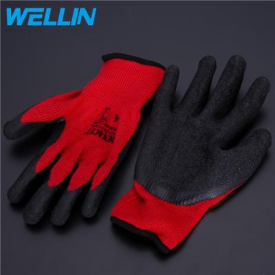 China Eco-friendly Factory Supply High Quality Latex Coated Cotton Polyester Knitted Glove for sale