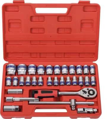 China Wholesale Price High Grade 31Pcs Auto Repair Stocked Socket Tool Kit With Plastic Case for sale