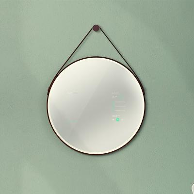 China Metafit Makeup Magnifying Vanity Mirror with Lights Wall Salon Magic Mirror with Touch Screen Gold Round Beauty Mirror for sale