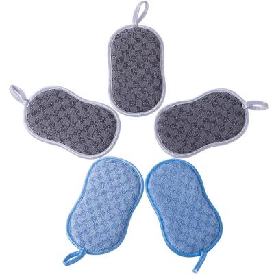 China Eco - Friendly Kitchen Microfiber Dishwashing Sponge Dish Washable Stocked Cleaning Sponge for sale