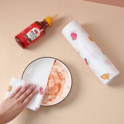 China Custom Printing Biodegradable Water Stored Absorption Reusable Lazy Rag Bamboo Kitchen Towels for sale