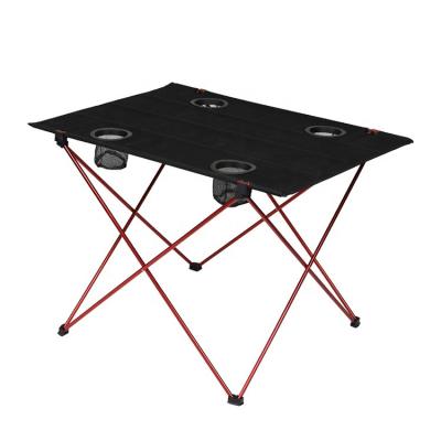 China Customized High Quality Modern Folding Aluminum Folding Camping Picnic Table Available With Aluminum Cup Holder Chair Set for sale