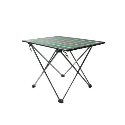 China Modern Promotion Custom Cheap Ultralight Large Adjustable Height Egg Roll Aluminum Alloy Folding Camping Round Table With Cup Holders for sale