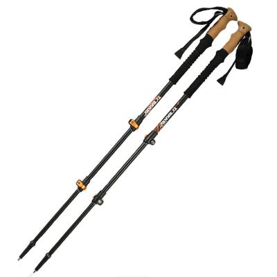 China 2021 Carbon Fiber Ultralight Aluminum Adjustable Mountaineering Cane Trekking Poles Carbon Foldable Increasing Nordic Canes for sale